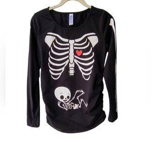 Free Soul Glow In The Dark Maternity Mama And Baby Skeleton Long Sleeve Tee M
